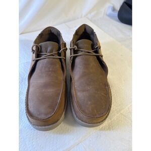Skechers Relaxed Fit Mens 9 Desert Brown Leather Moc Toe Shoes 210007 DSRT